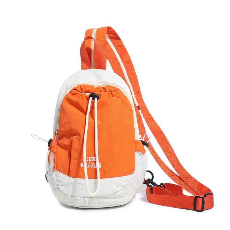 🎒Unisex Color Block Mini Backpack – Lightweight Water-Resistant Nylon Daypack
