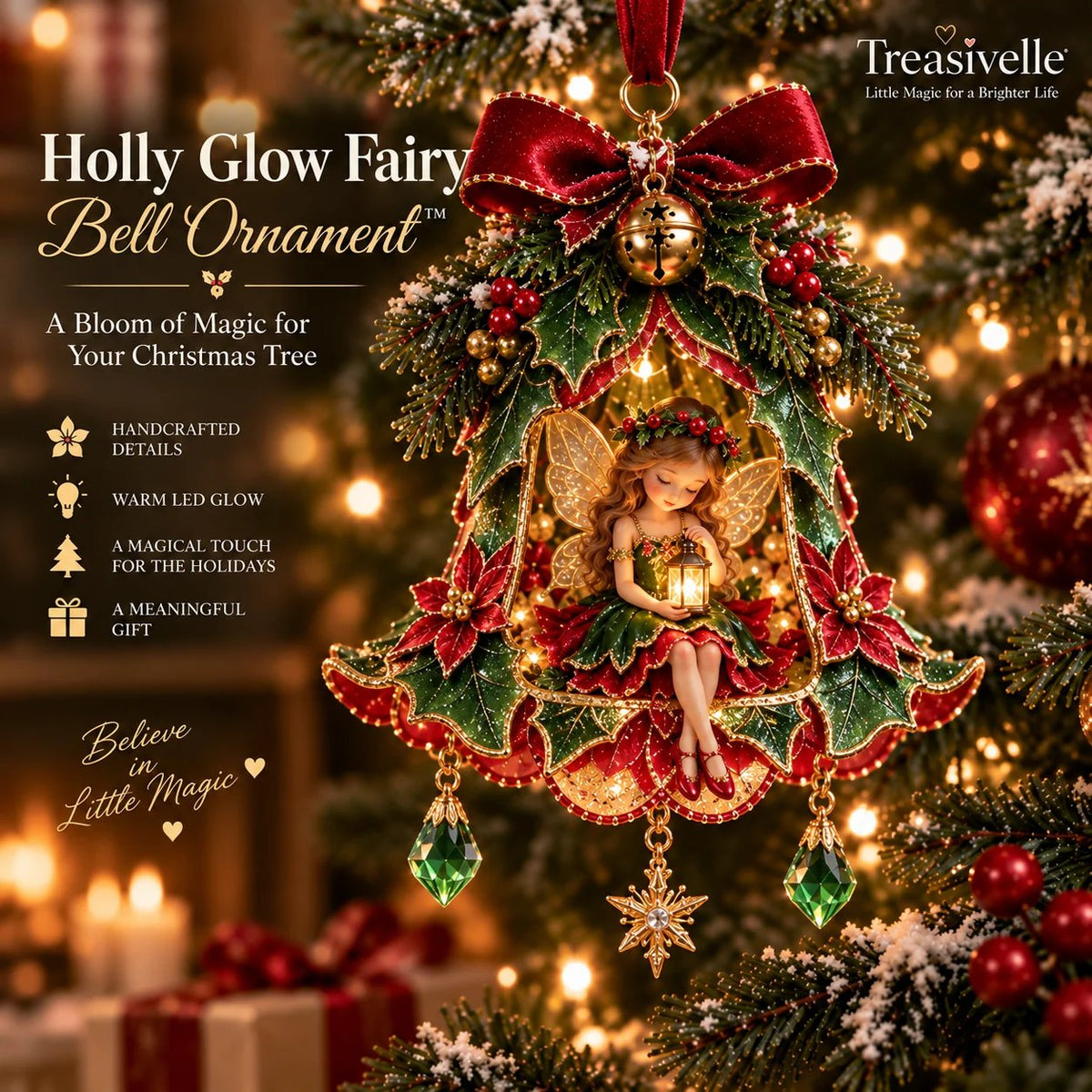 🧚‍♀️🎄 Holiday Collector’s Set | All 7 Light-Up Fairy Bell Ornaments – 50% OFF + FREE SHIPPING