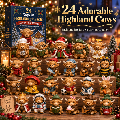 🐮 24 Days of Highland Cow Magic Advent Calendar – 24 Unique Cow Surprises