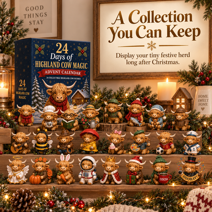 🐮 24 Days of Highland Cow Magic Advent Calendar – 24 Unique Cow Surprises