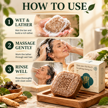 🌿 Herbal Shampoo Bar – A Rich, Foamy Cleanse for Your Hair