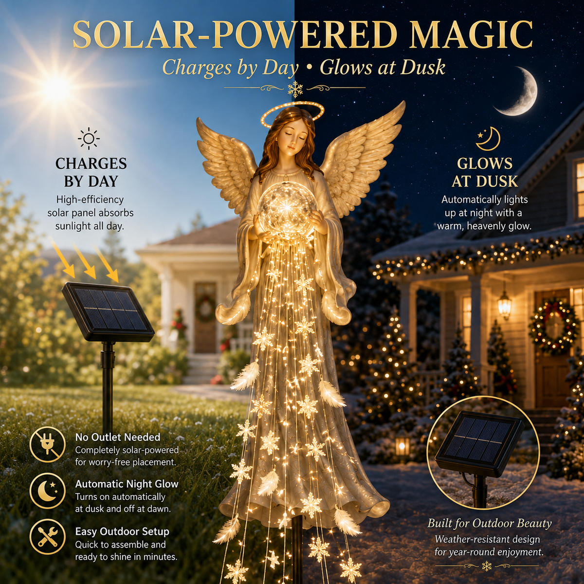🔥Hot Sale 45% OFF ✨Angel Blessing Fountain– Solar Cascading Angel Garden Light 👼