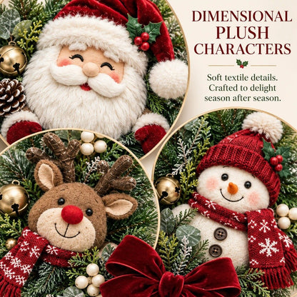 🎄 LAST DAY 50% OFF – Christmas Character Wreath with Santa, Reindeer & Snowman🎅🏻🫎⛄
