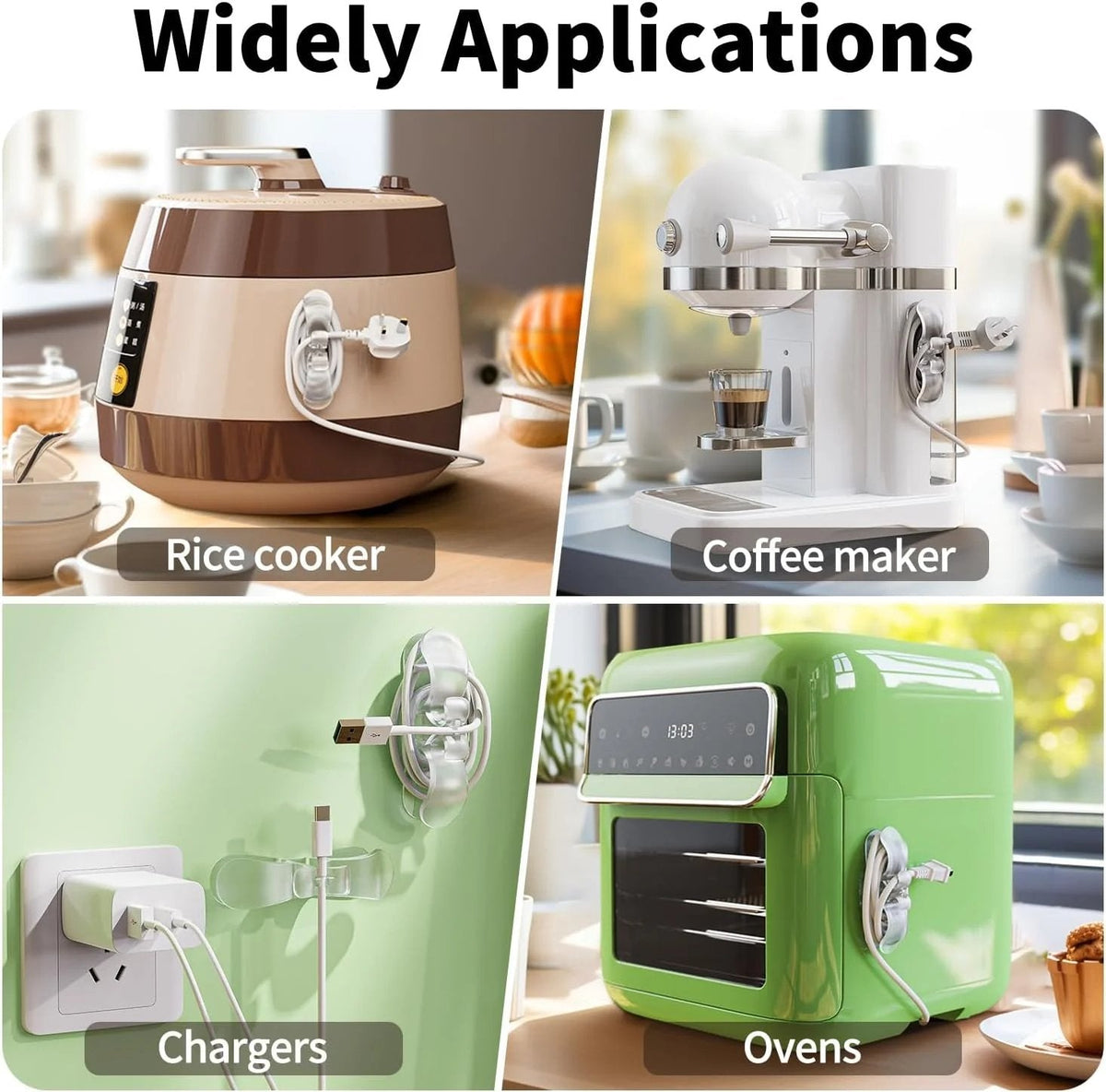 🔌✨ 12-Pack Upgraded Appliance Cord Organizers – Tidy Cords, Cleaner Counters