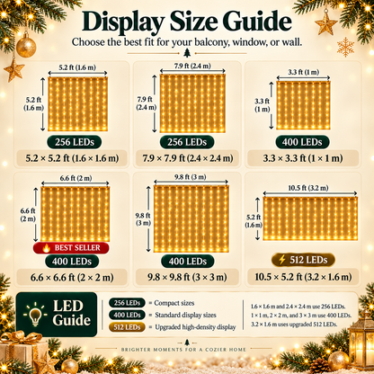 🎅💡GlowCanvas™ Smart Christmas Curtain Lights – App-Controlled DIY Animated LED Display
