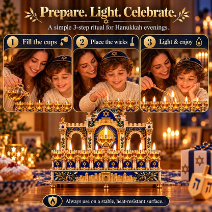 🕎 Temple-Inspired Hanukkah 8-Night Light Centerpiece