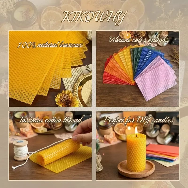 🔥HOT SALE🔥📢🕯️ DIY Beeswax Candle Making Kit (12-Piece Set) – Create Your Own Cozy Glow!
