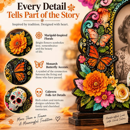 💀🕯️ Last Day 49% OFF – Day of the Dead Memorial Decor | 6-Piece Wooden Photo Frame Set