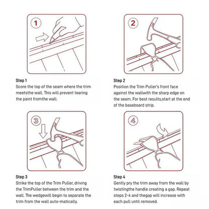 🌟✨ Heavy Duty Trim Puller Tool, Baseboard & Molding Removal Pry Bar 🛠️
