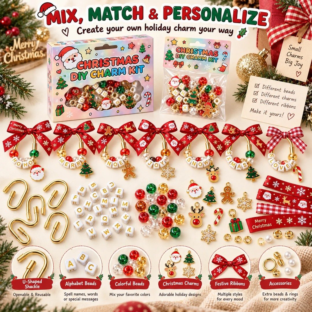 LAST DAY 50% OFF – Personalized Christmas DIY Charm Kit ✨