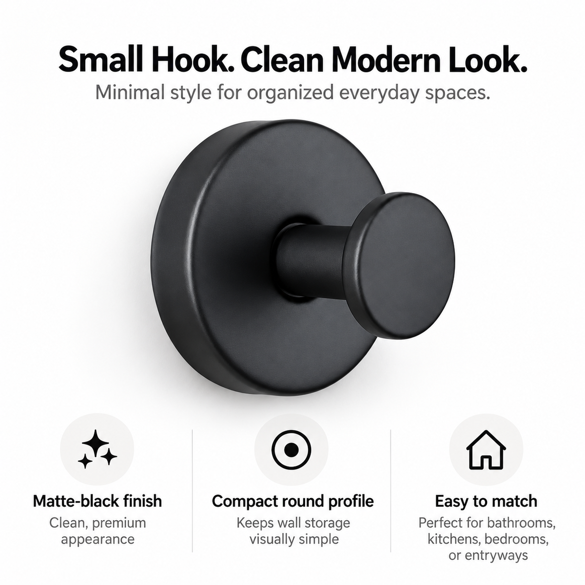 Stainless Steel Finish Grip Lock Heavy Duty Adhesive Wall Hooks