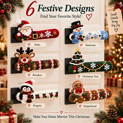 🎄 LAST DAY 50% OFF — Christmas Crochet Door Handle Covers | 6 Festive Designs