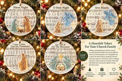 🎶✝️ Sea Glass Christmas Hymn Ornaments