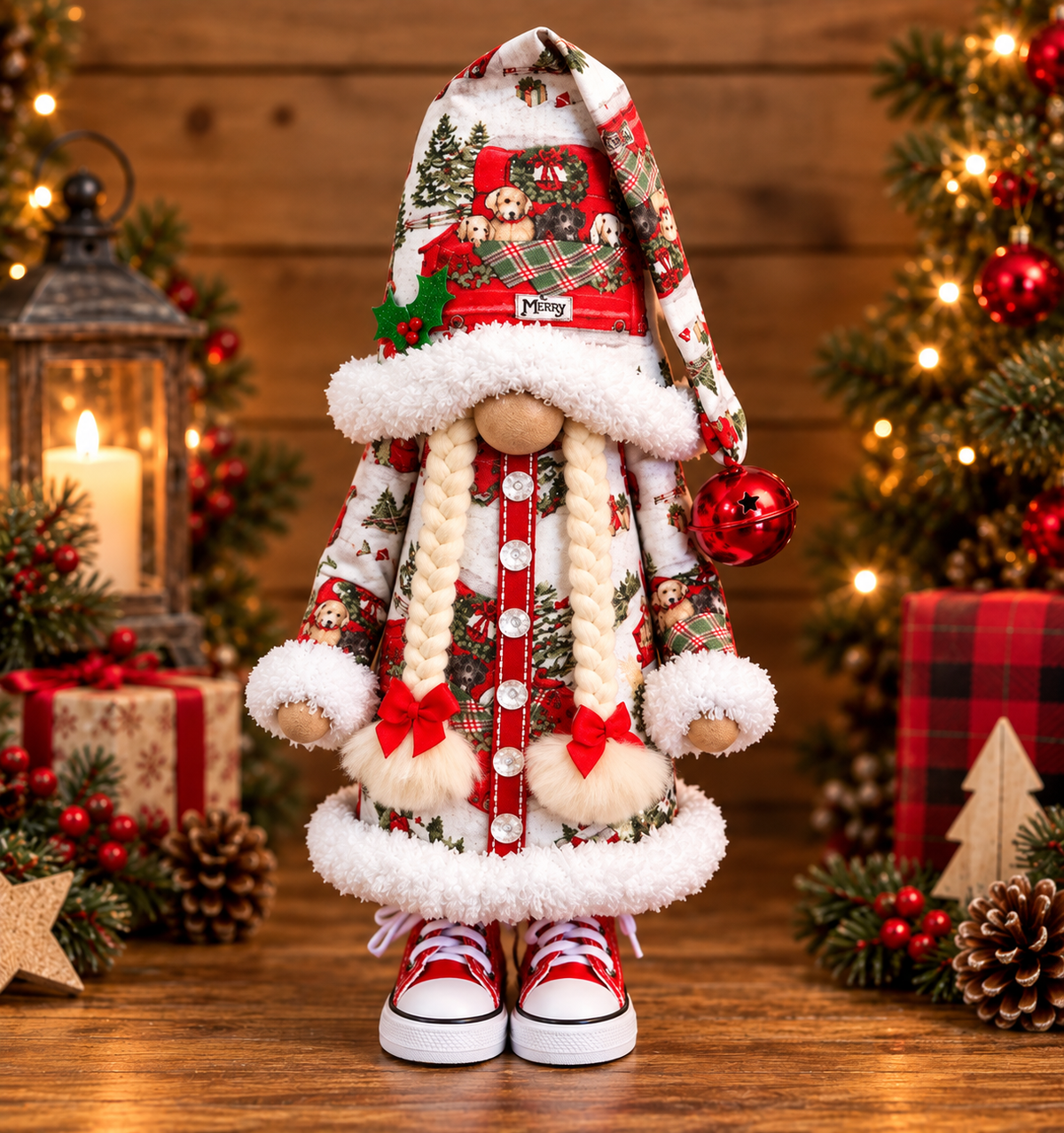 Festive Gnome Couple Figurines