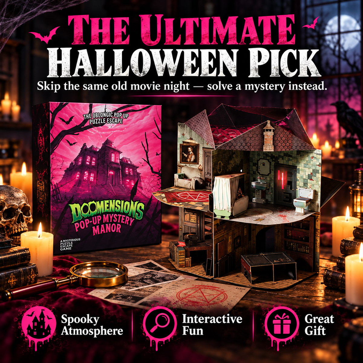 ✨3D Pop-Up Mystery Manor – Immersive Murder Mystery Puzzle Game