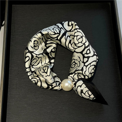 🔥HOT SALE🔥 Pearl Buckle Closure Printed Scarf