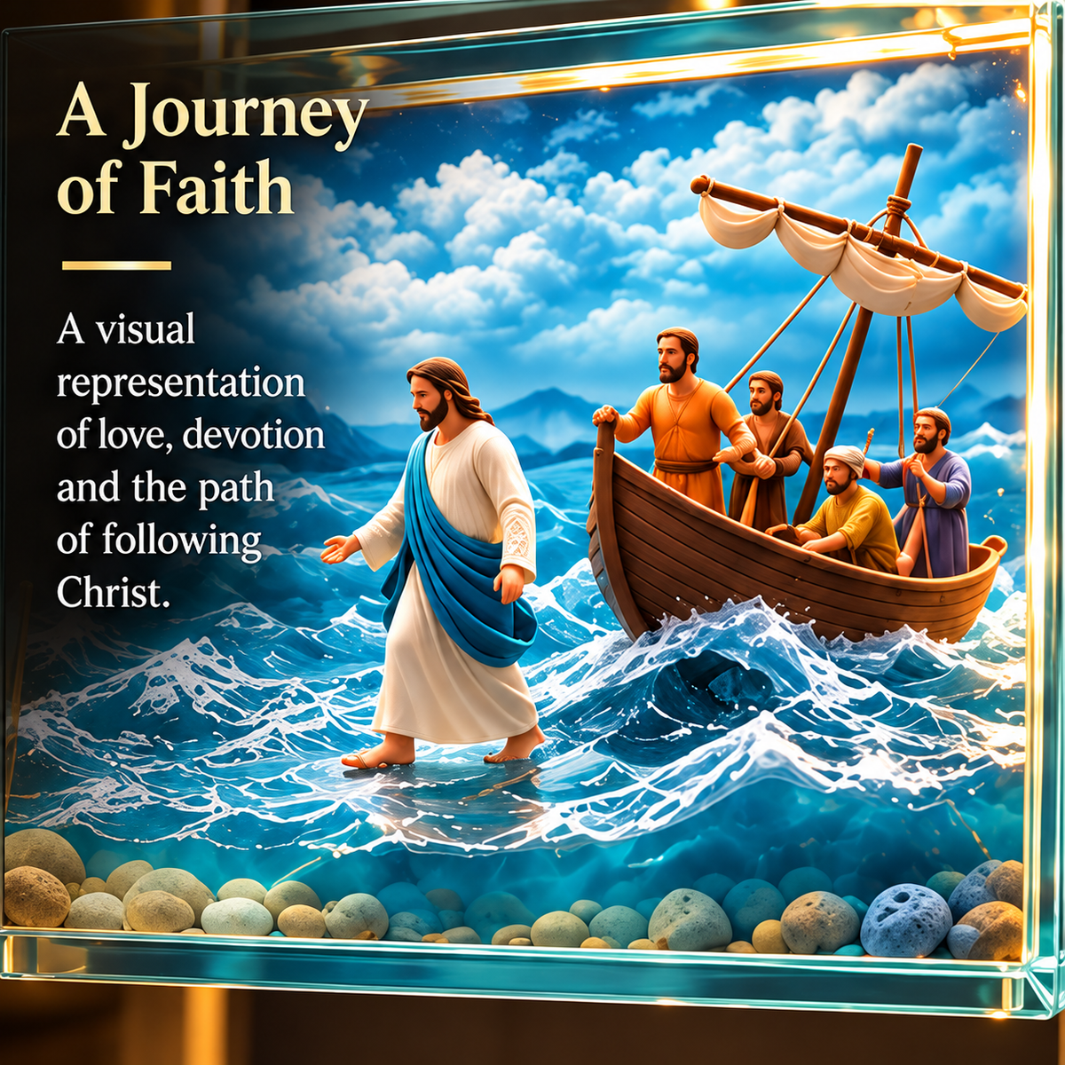 ✝️ The Story of Jesus Cross Lamp – 6 Illuminated Scenes of Faith & Christmas Hope ✨