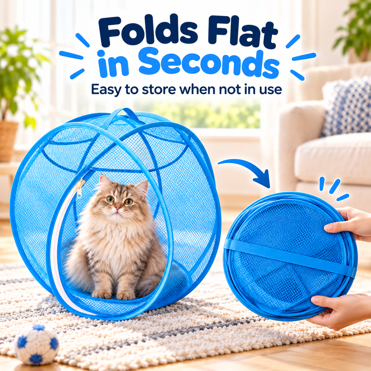 🐾 Foldable Breathable Mesh Pet Tent