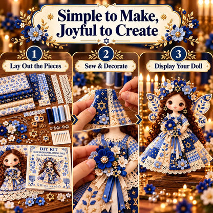 🕎🧵 Hanukkah DIY Patchwork Doll Kit – Handmade Festival of Lights Keepsake
