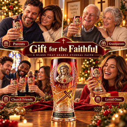 ✝️ King of Kings 16oz Christian Pint Glass – Faith-Inspired Gift
