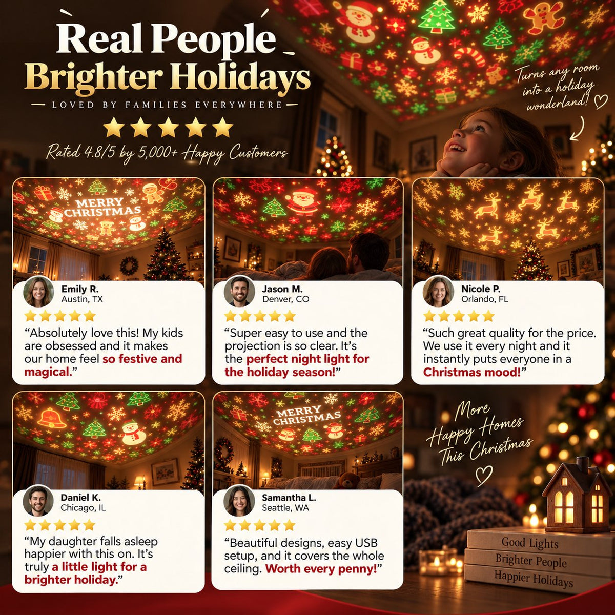 ⚡ONLY TODAY 50% OFF-🎄Christmas Magic Projection Light – Bright Holiday Room Decor