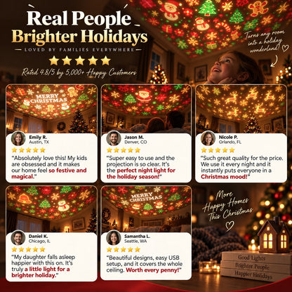 ⚡ONLY TODAY 50% OFF-🎄Christmas Magic Projection Light – Bright Holiday Room Decor
