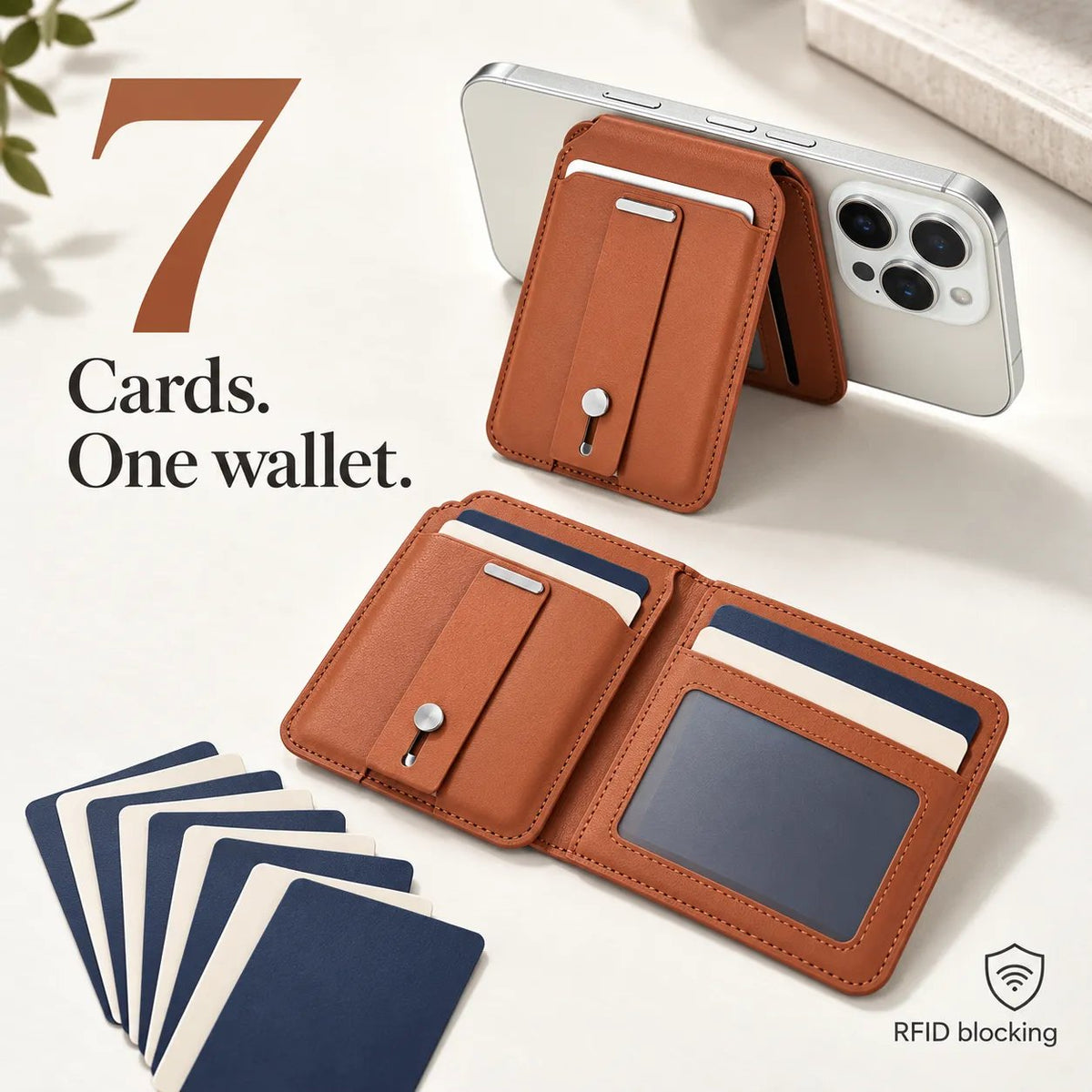💳Magnetic Wallet Card Holder with Built-in Locator – Works with Apple Find My, RFID Blocking & MagSafe Stand 📱