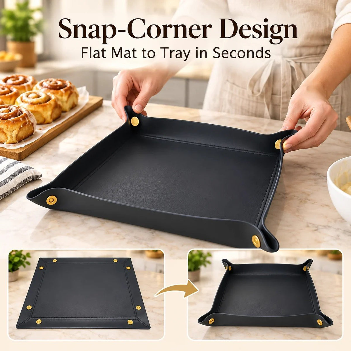 🔥HOT SALE 50% OFF - 🧀 Snap-Corner Non-Stick Silicone Baking Mat
