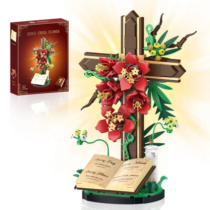 🔥LAST DAY 49% OFF -✝️ 363-Piece Floral Cross Building Set – A Meaningful Gift to Build & Display