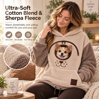 ⏰LAST DAY 50% OFF🐾Cozy Pet Carrier Hoodie – Soft Fleece Cuddle Pouch Sweatshirt for Cats & Small Dogs