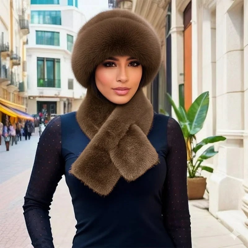 Winter Plush Thickened Scarf and Hat Warm Set
