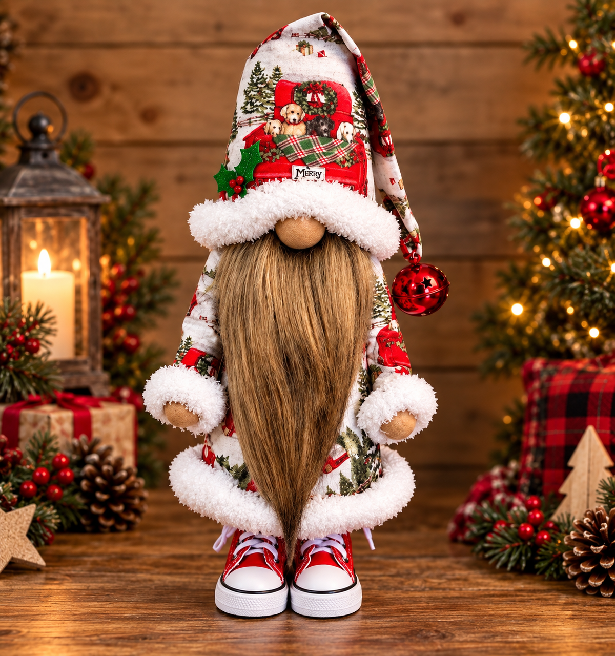 Festive Gnome Couple Figurines