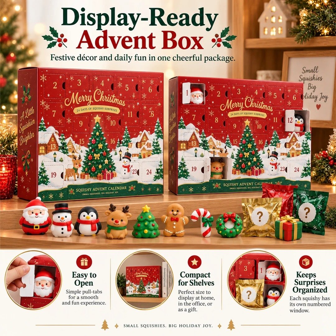 🎄 LAST DAY 50% OFF – 24-Day Christmas Squishy Advent Calendar 🎁