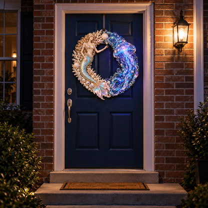 🔥Last Day 50% OFF -🧜‍♀️ Enchanted Mermaid & Glowing Jellyfish Wreath | Bring Ocean Magic Home