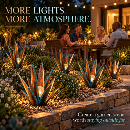 Glowing Solar Agave Garden Light
