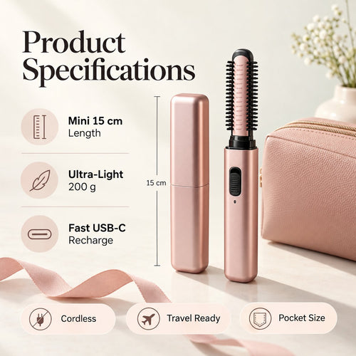 👜🔥Cordless Ceramic Hair Curler – Fits in Any Bag