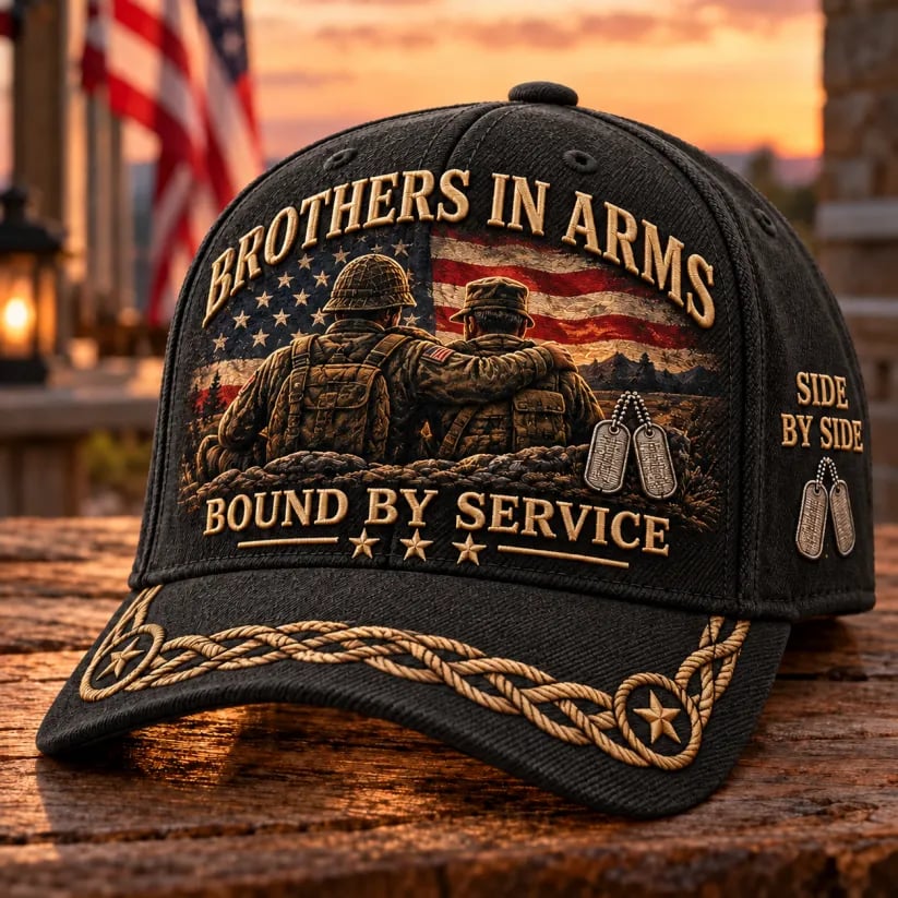 🎖️Brothers In Arms Bound By Service Veteran Brotherhood Baseball Cap