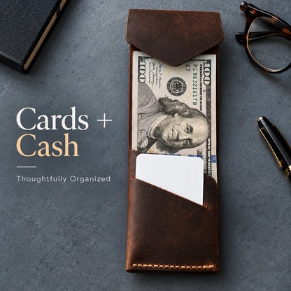💳✨ Handmade Genuine Leather Wallet for Men – Slim Magnetic Card & Cash Holder