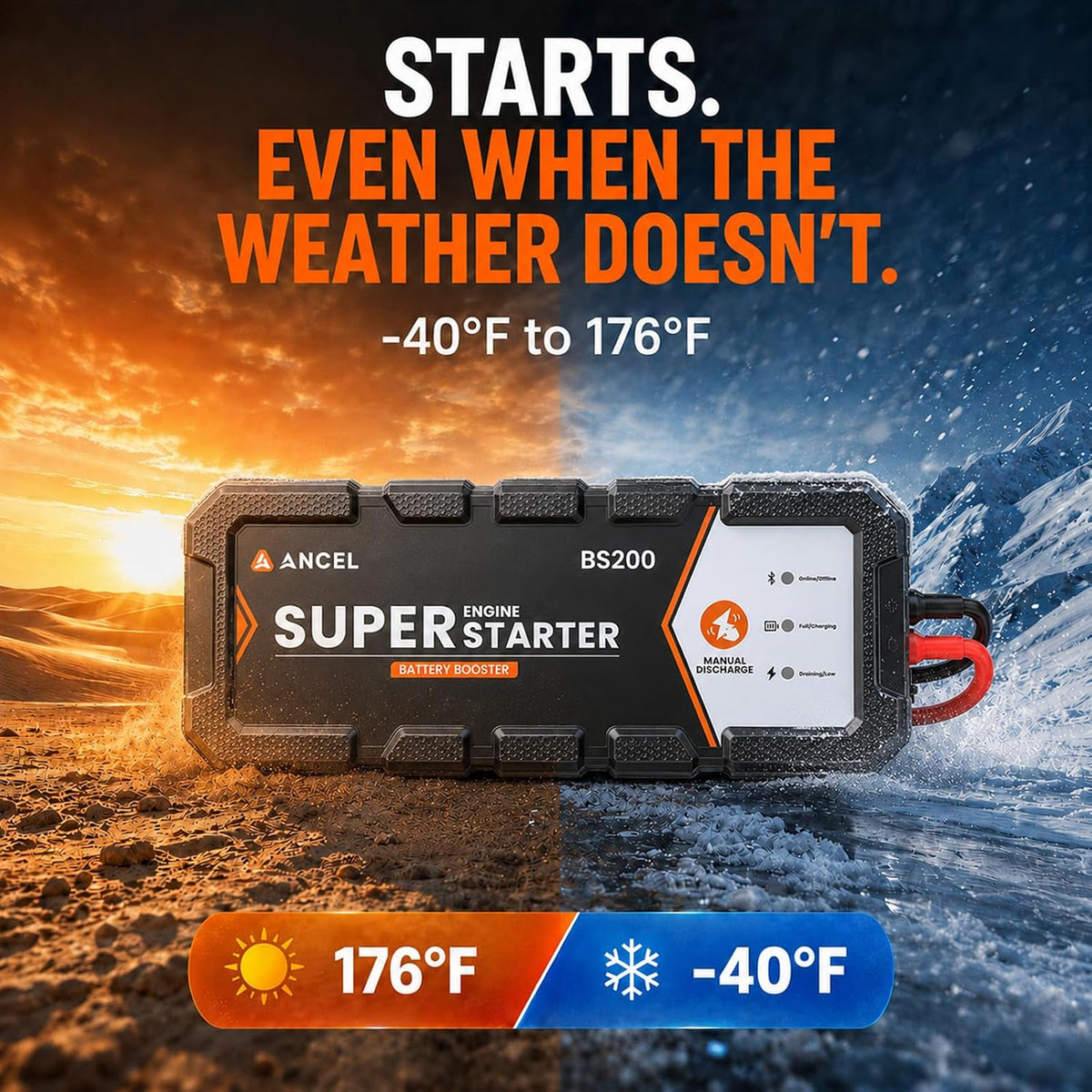 ⚡ ANCEL BS200 Super Starter 2.0 – 700A 12V Supercapacitor Start Assist with Bluetooth Battery Monitoring