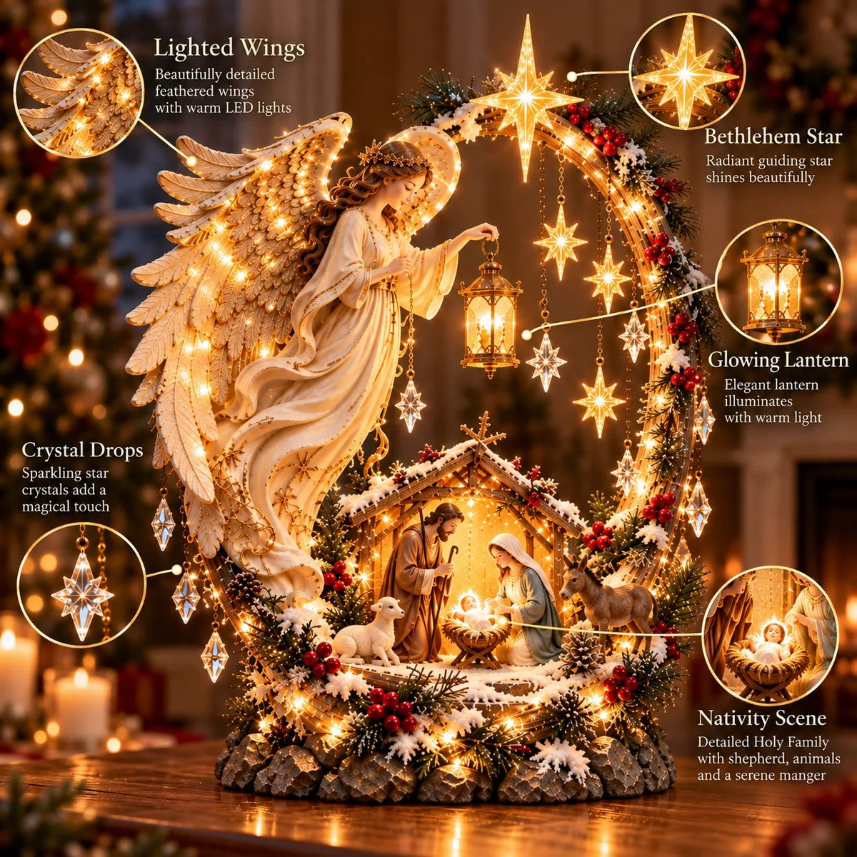 🔥Last Day 50% OFF- ✝️ Angel of Bethlehem Nativity Light 🌟