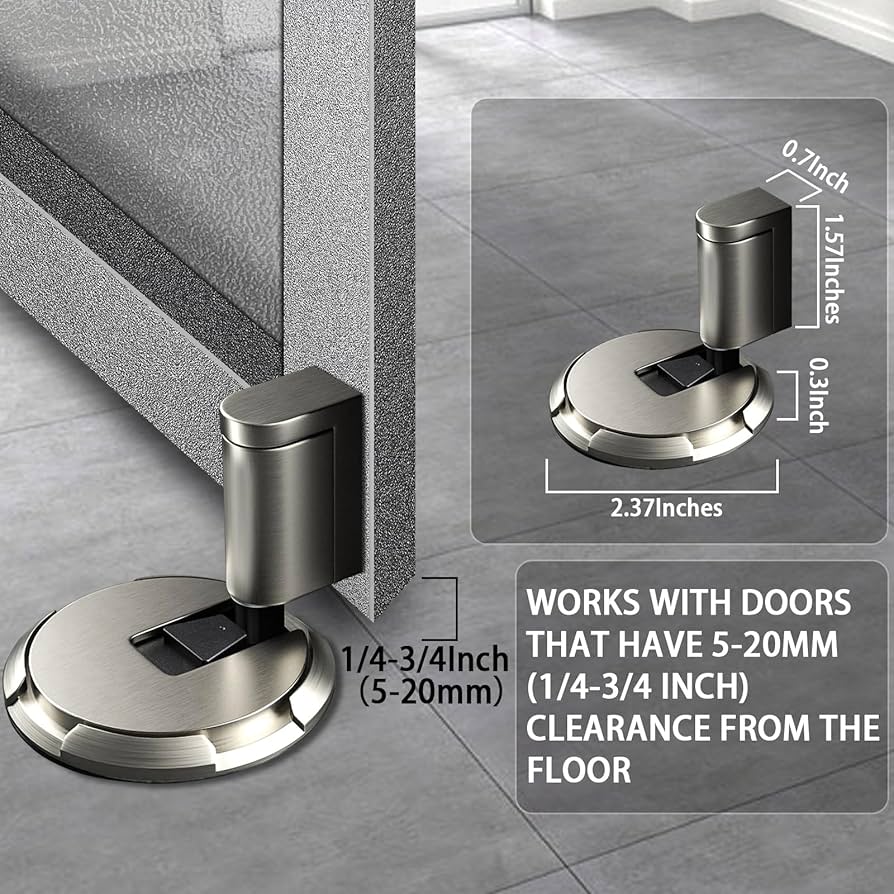 Adjustable Push-to-Hold Door Stopper | Skip the Wedge