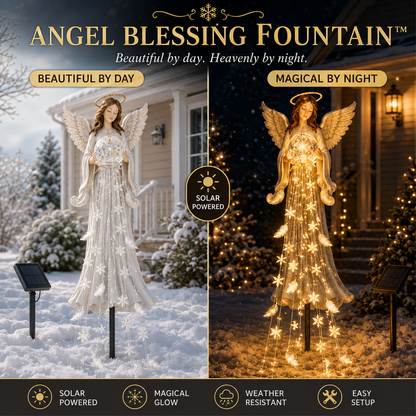 🔥Hot Sale 45% OFF ✨Angel Blessing Fountain– Solar Cascading Angel Garden Light 👼