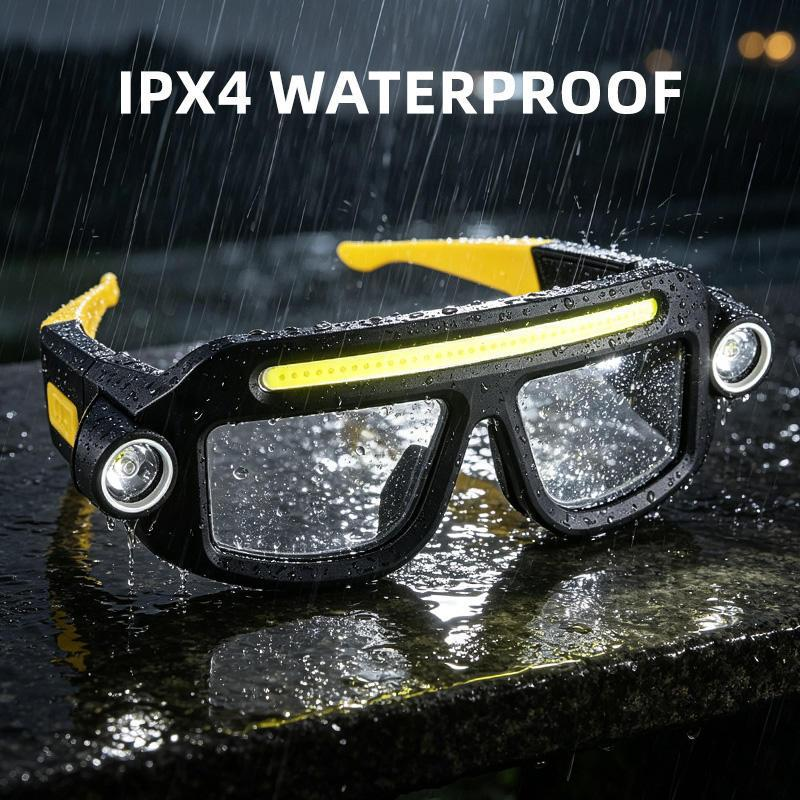 🔥Hands-Free LED Work Glasses with Wide Front Beam, Side Lights & Over-Glasses Fit