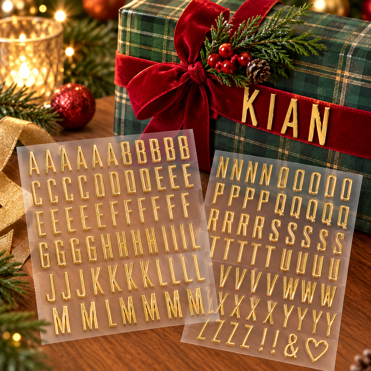 🎁✨ Personalized Gold Alphabet Stickers – Make Every Gift Extra Special!🎁✨3SETS(2PCS 1SET)
