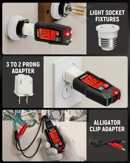 Free shipping🔥2-in-1 Circuit Breaker Finder & Outlet Tester with Smart 2-Scan Tech – Auto-Hold LCD, NCV Detection & Full Adapter Kit.