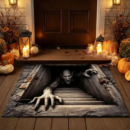 🏠3D Halloween Optical Illusion Door Mat – Spooky Non-Slip Entryway Rug