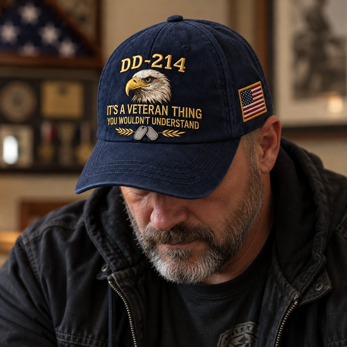 100% Handmade DD-214 Veteran Honor Embroidered Cap(𝐂𝐡𝐚𝐝 𝐒𝐦𝐢𝐭𝐡 𝐇𝐚𝐧𝐝𝐦𝐚𝐝𝐞®)
