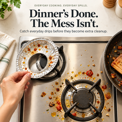 ✨ Trim-to-Fit Gas Stove Liners – Less Mess, Less Scrubbing