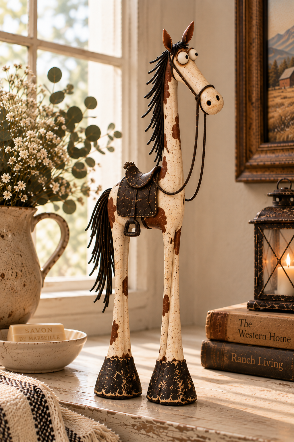 🤠🐴 Whimsical Cowboy & Horse Figurine Set – A Charming Touch of Western Humor!