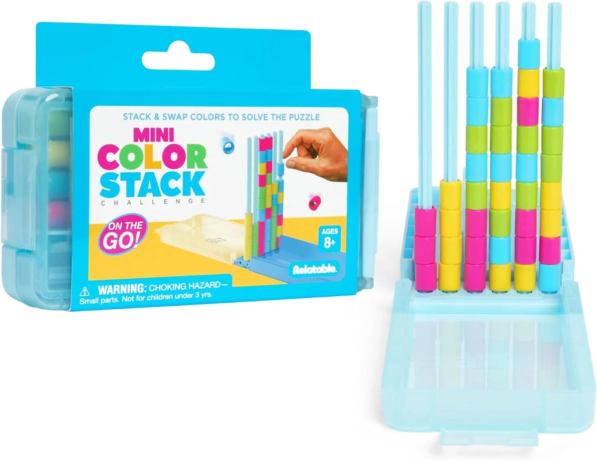 Mini Color Stack Challenge Shake It. Sort It. Solve It. 🌈 Portable Color Matching Puzzle Game for Kids & Adults Ages 8+